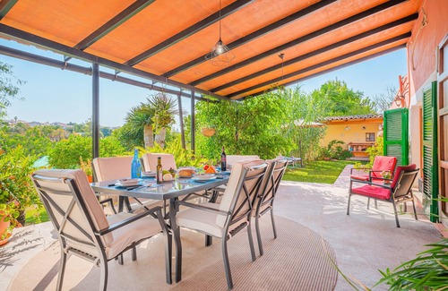 Campanet Casa | Finca Alqueria con vista a la montaña, piscina, jardín, terraza, A/C y Wi-Fi