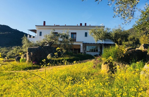 Almoharin Cabaña | Finca Flores Amarillas - casa rural con piscina y parque infantil (TR-CC-157)
