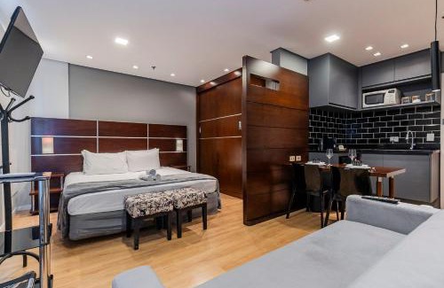 Chacara Santo Antonio Apartamento | Flat king size, consulado, garagem com ar condicionado