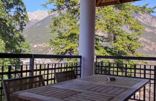 Jausiers Apartamento | Floor -2, view valley, swimming pool, sauna, terrace, parking, tv, 50m², Pra Loup