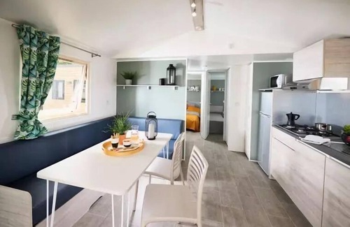 Martigny Casa | Flower Camping Des 2 Rivières *** - Mobile Home Comfort TV - 2 bedrooms + terrace - 4 people