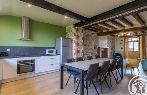 Beaupreau-en-Mauges Cabaña | Casa rural en el campo: Cerca de Nantes, terraza, pesca, ideal para familias