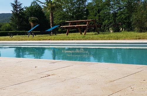 Tour-de-Faure Casa | Casa-Tradicional-Baño con bañera-Vista a la Piscina-La Souillarde