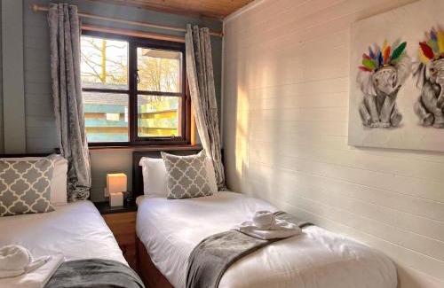 Llanybri Chalet De Esquí | Goldcrest 1-Hot Tub-Woodland Lodges-Carmarthenshire-Tenby