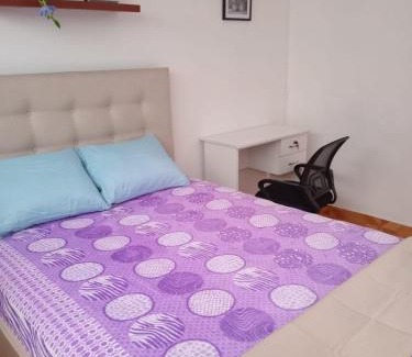 Santiago de Surco Casa | Habitación Doble Estándar con baño privado en Monterrico Sur