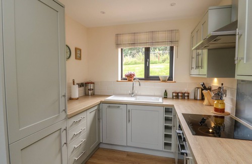 Presteigne Cabaña | HARP MEADOW, family friendly, with hot tub in Presteigne