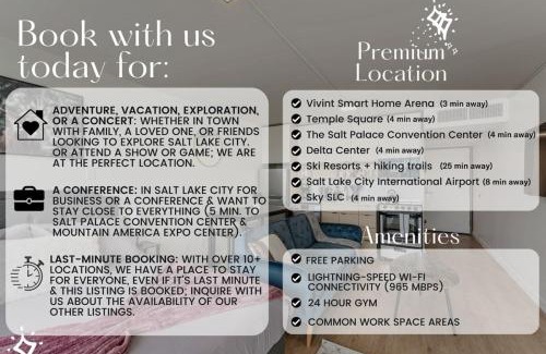 Downtown Salt Lake City Apartamento | High Rise 11th Floor City Views Free Pkg Gym
