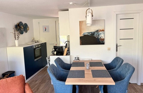 Bellin Casa | Casa vacacional 'Strandhaus Am Haff' con terraza privada, jardín compartido y Wi-Fi