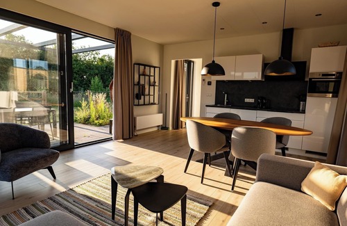 Lattrop Villa | Villa de vacaciones Amalia 4 con valla para perros, sauna y jacuzzi.