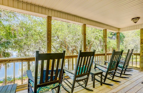 Edisto Island Casa | Home on fishing creek w/ private dock & boat ramp, WiFi & air conditioning