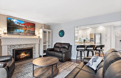 Plymouth Casa | Hot Tub after winter fun! Game Room, Huge Primary Suite with Spa like Bathroom