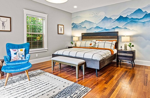 Fletcher Casa | Huge Asheville home with movie theater, fire pit, hot tub, game room!