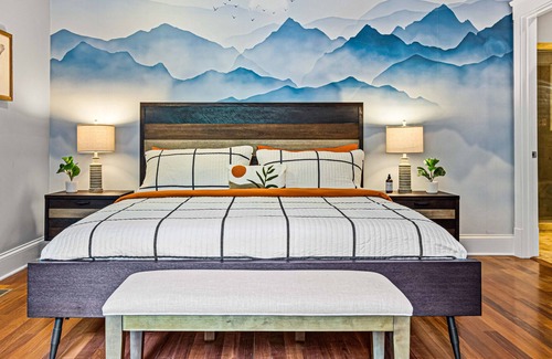 Fletcher Casa | Huge Asheville home with movie theater, fire pit, hot tub, game room!