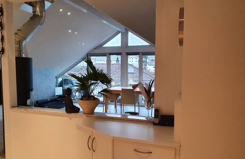 Bermatingen Apartamento | Idyllic modern apartment with two balconies and air conditioning