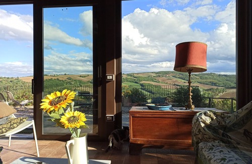San Venanzo Cabaña | Il Mandorlo, típica casa de campo con piscina panorámica.