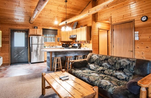 New Lisbon Cabina | Inviting dog-friendly cabin with hammock, fireplace, shared fishing pond, & A/C
