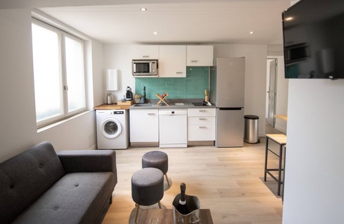 Quevauvillers Apartamento | Le Lagon-Apartamento-Diseñador-Baño con ducha-Terraza