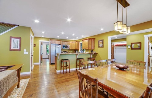 Chestertown Casa | Lakefront home steps away from a private, gentle sloping sandy beach & fire pit.