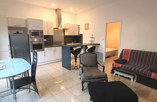Taussat Cabaña | Gîte-Confortable-Baño privado con bañera-Vista al Jardín