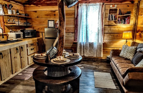 Caddo Gap Cabina | Lil' Rustic Retreat w/Hot Tub Near Little Missouri Falls and Caddo River