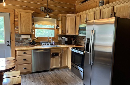 Nekoosa Cabina | Little Valley private log cabin in the woods by Lake Petenwell