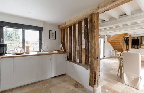 Cricqueboeuf Casa | Maison Longère-Casa-De Lujo-Baño privado con bañera