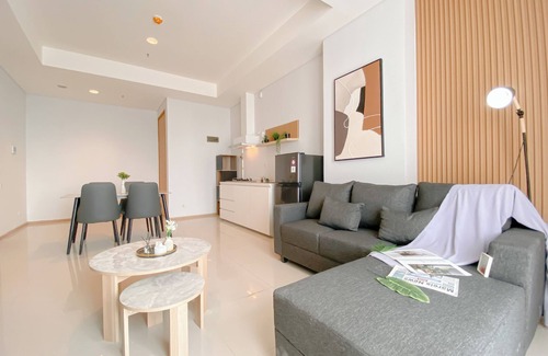 Mampang Prapatan Apartamento | Modern Monochromatic 2Br Near Lrt Station At Apartment Samara Suites