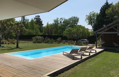 Andernos-les-Bains Casa | Villa moderna 225m2 bassin Arcachon duerme 14 piscina 2 acres jardín playa 1 km