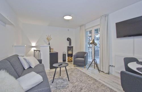 Lietzow Apartamento | moderne Ferienwohnung mit Kamin, Balkon - Ferienresidenz Zwei Bodden FeWo111