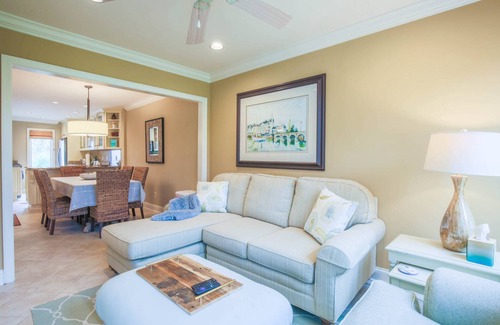 Isle of Palms Casa | Multiple Seating Areas & Outdoor Balconies; Access to Community Pool and Tennis & Pickleball Courts