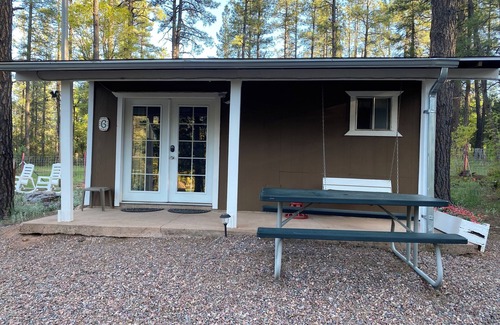 Payson Cabina | New bathroom!Private porch swing, picnic table, plus indoor Jacuzzi & Fireplace.