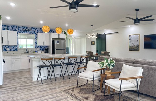 Ainaloa Casa | Newly-built dog-friendly home with large yard, shaded patio, & washer/dryer