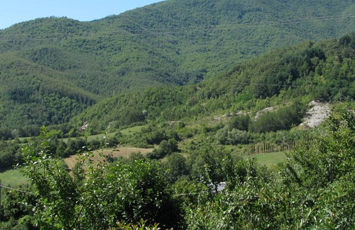 Caprese Michelangelo Casa | Antiguo granero restaurado piedra, con piscina privada y vistas al valle