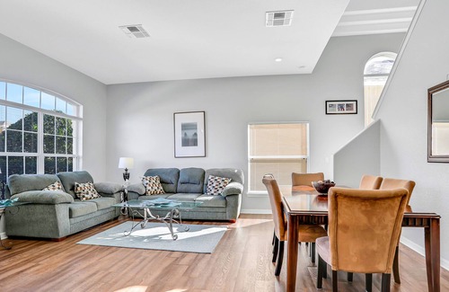 Marbella Casa | Palm-lined home with enclosed pool, game room, washer/dryer & AC - dog-friendly