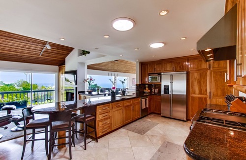 La Jolla Mesa Casa | Vista panorámica del océano, la bahía y la ciudad con jardín.