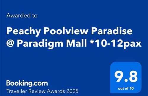 Taman Bukit Mewah Apartamento | Peachy Poolview Paradise @ Paradigm Mall *10-12pax