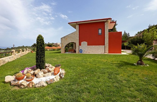 Pefkochori Villa | Villa Pefkochori con una impresionante vista panorámica