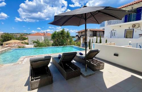 Porto Heli Casa | Portoheli Villa Downtown, Pool & Port view