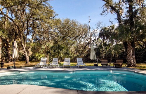 Edisto Island Casa | Private Showplace w/ Pool; Multiple Decks; Poolside Gazebo; 3 Miles to Beach Access; Cable TV/WiFi