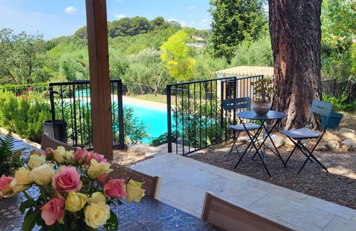 Chateauneuf-Grasse Villa | Valbonne, villa provenzal de 3 dormitorios. piscina