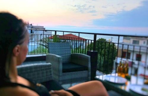 Agia Triada Apartamento | Pure BLISS Luxury Beachfront Apartment with Panoramic Sea Views, Electric BBQ, Gym Equipment and More