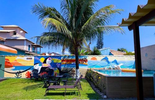 Unamar Casa | Recantos Pinheiros - Casa inteira, até 15 hóspedes - Piscina privativa, sinuca, ar condicionado e TVs nos 4 quartos - Condomínio Orla 500, lado praia - Unamar, Cabo Frio-RJ