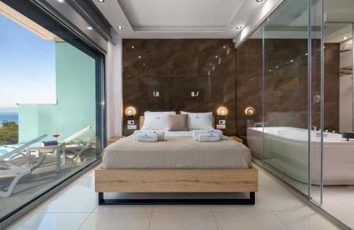 Petaloudes Apartamento | Rhodes Skyline Suite with In Door Jacuzzi Sea View