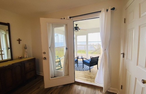 Hobucken Casa | Riverfront property with dock and ramp. Dolphins, fish, boat, swim & more