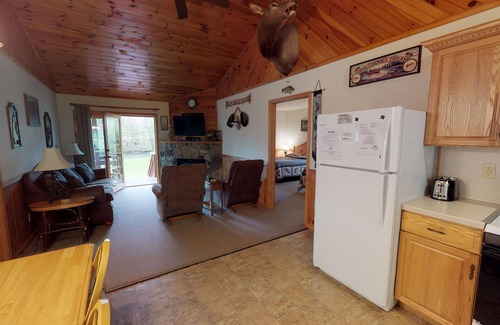 Gaines Cabina | Spruce Cabin with 2 master suites on Pine Creek/gym/AC/hot tub/fire ring/wifi
