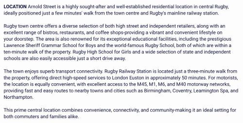 Rugby Casa | Rugby town centre house close to rugby train station and rugby school