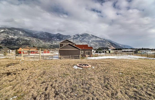 Columbia Falls Casa | Rustic Glacier Gem with Patio, Fire Pit and Mtn Views!