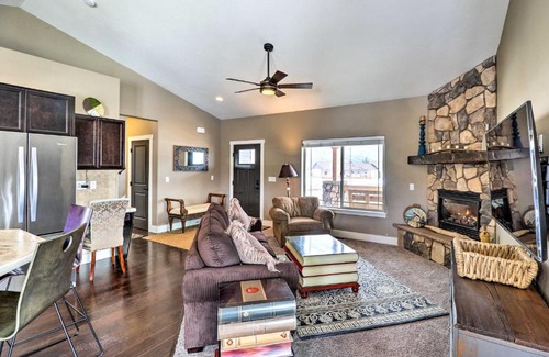 Columbia Falls Casa | Rustic Glacier Gem with Patio, Fire Pit and Mtn Views!