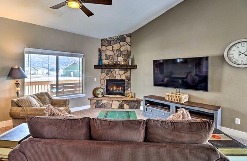 Columbia Falls Casa | Rustic Glacier Gem with Patio, Fire Pit and Mtn Views!