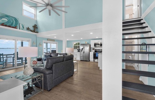 Navarre Beach Casa | 🏝️Sandy Sunset 🏝️ Soundfront 4BR Home | Two Decks w/Sunset Views | Boat Dock